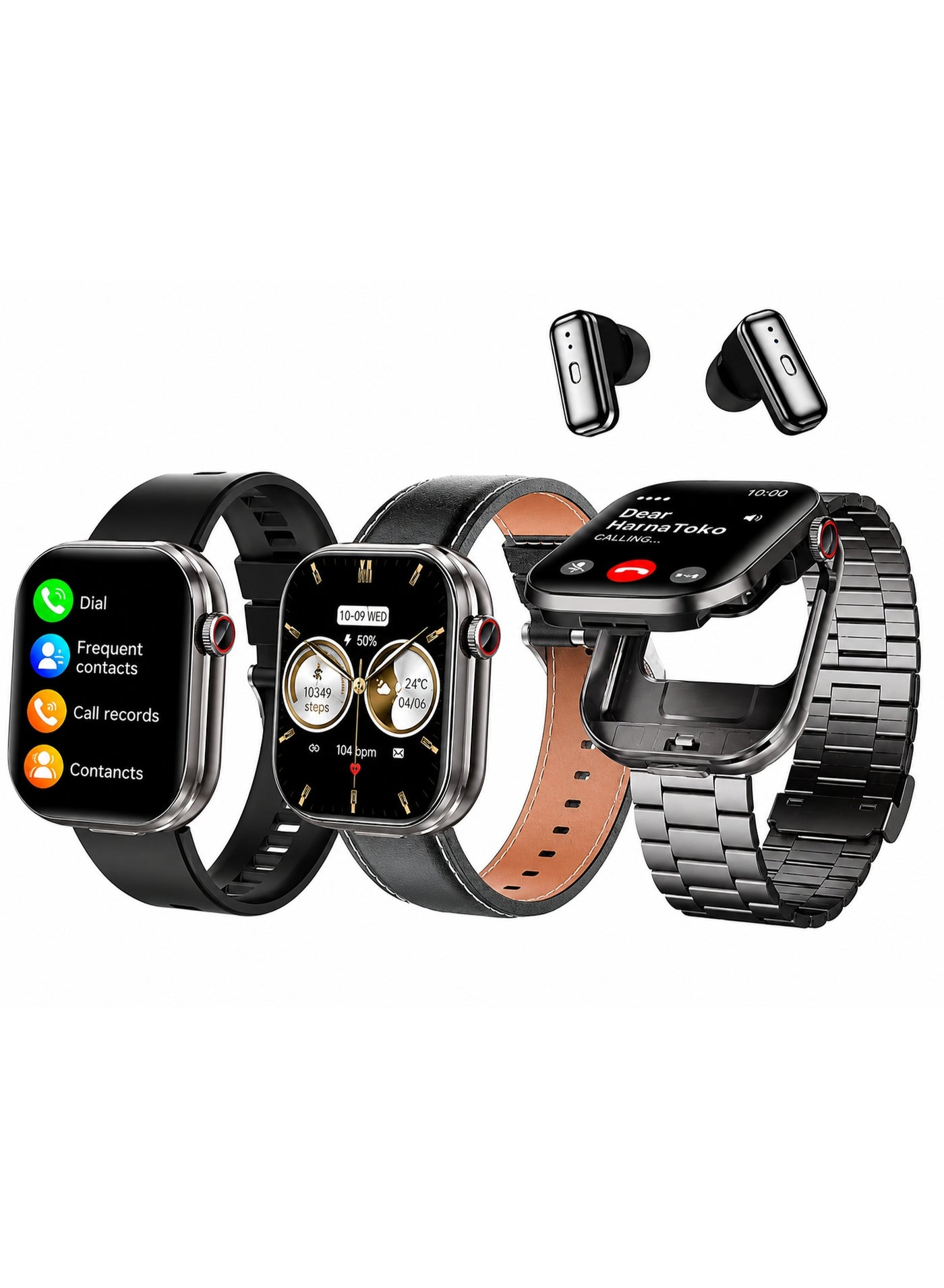 HainoTeko ST-10 Watch Buds with AMOLED Display, Bluetooth…