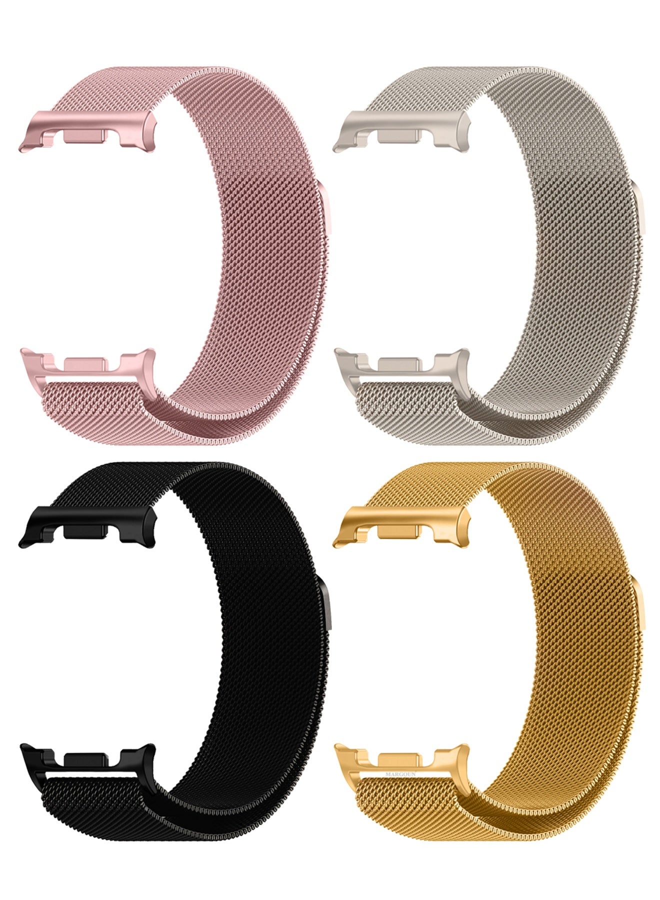 Compare 4Packs Milanese Metal Band for Samsung Galaxy Watch 8 Band 40mm 44mm8 Classic 46mm, Mesh Magnetic Stainless Steel Loop Strap at KSA Price