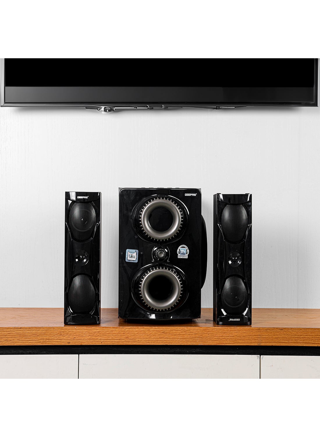 Compare 2.1 Multimedia Speaker PMPO, 8 Woofer|USB, Bluetooth & Multiple Device Inputs Pc, Ps4, Xbox, Smartphone, Tablet, Music Player GMS8507 Black at KSA Price