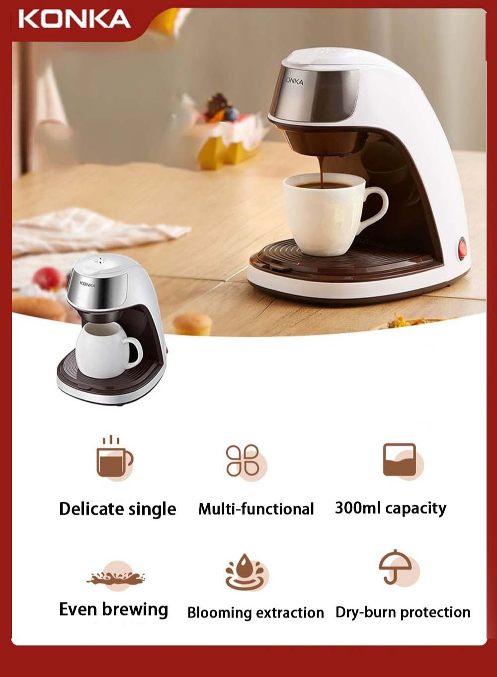 Home Automatic Mini American Drip Coffee Maker