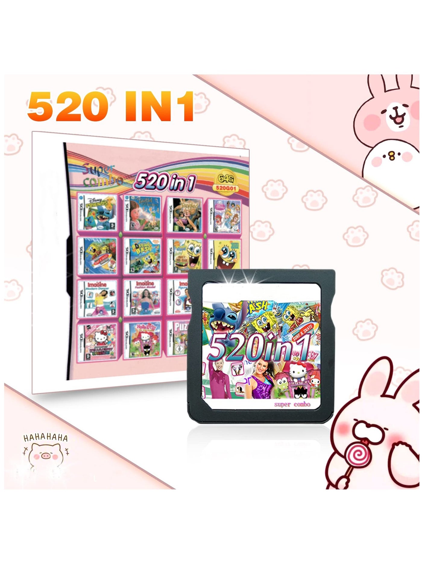 Compare 520 in1 Game Card, Super Combo Game Cartridge, Game Card Containing 520 Classic Nostalgic Games, Game Pack Card Super Combo, Suitable for Most DS  2DS  3DS Console of Game Consoles at KSA Price