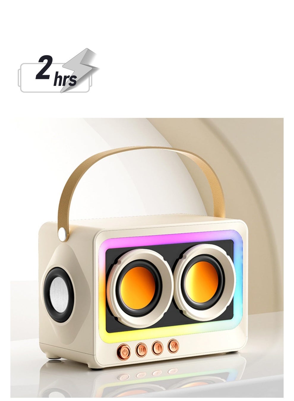 Compare Portable Creative Bluetooth Speaker, 360 Degree Stereo Sound Effect, Ultra Long Battery Life Cool RGB Lighting Support Series Mirror Transparent Screen 5.3 Bluetooth Subwoofer, White at KSA Price