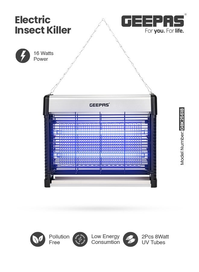 Compare Electric Insect Killer with 8 x 2W UV Tubes, Advanced Technology, PollutionFree Operation, Low Power ConsumptionNo Toxic Fumes or Vapor Easy Install and Clean, Fly Catcher for Home, Hotels & Offices, Insect Control 16 W GBK25618 GreyBlack at KSA Price