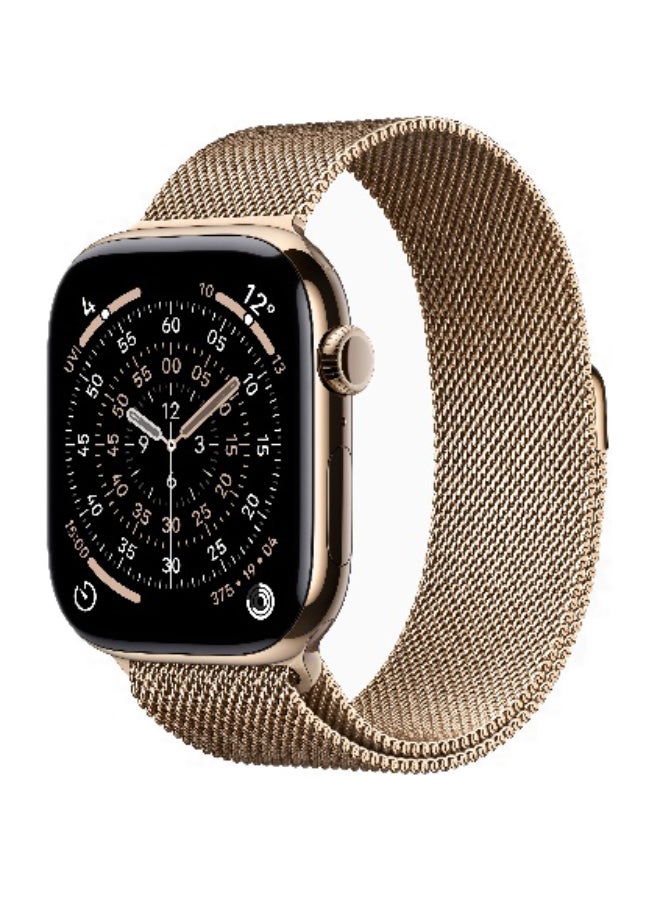 Compare Watch Series 11 GPS + Cellular 46mm International Version Gold Titanium Case With Gold Milanese Loop  ML at KSA Price