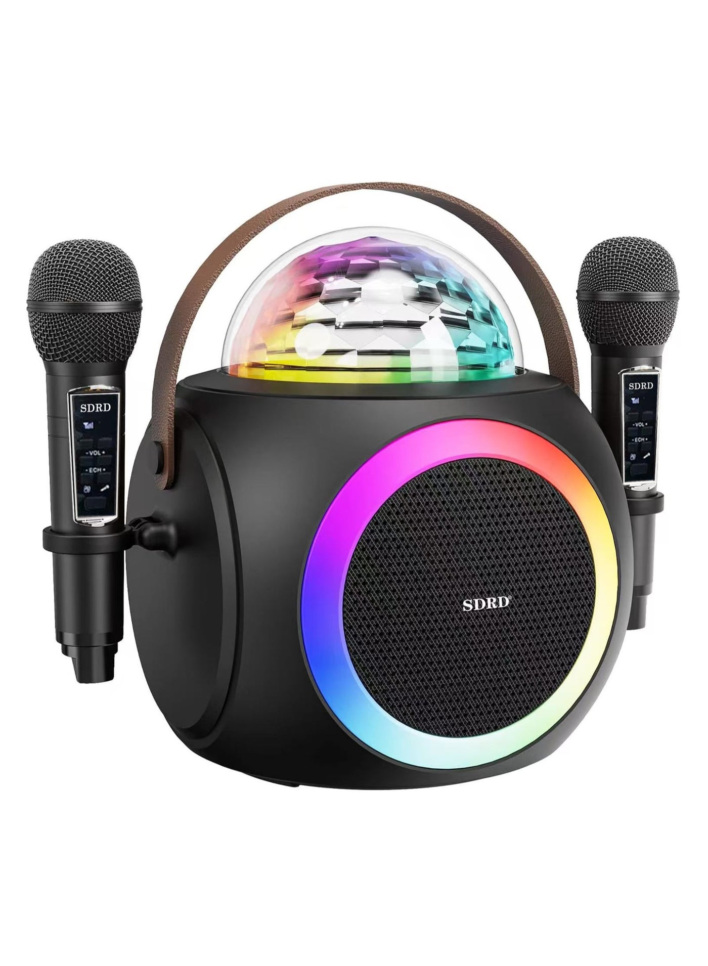 Compare Karaoke Machine for Adults and Kids, Portable Bluetooth Speaker with 2 UHF Wireless Microphones PA System with Disco Ball at KSA Price