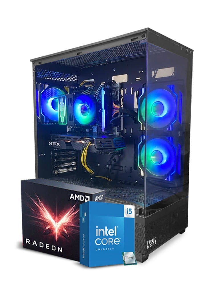 Compare Novaeon Gaming PC, Intel Core i512400F H510  RX580S 8GB RAM  256GB SSD +1TB HDD TrueNort TN19 270° Glass RGB Black Case Windows 11 Pro at KSA Price