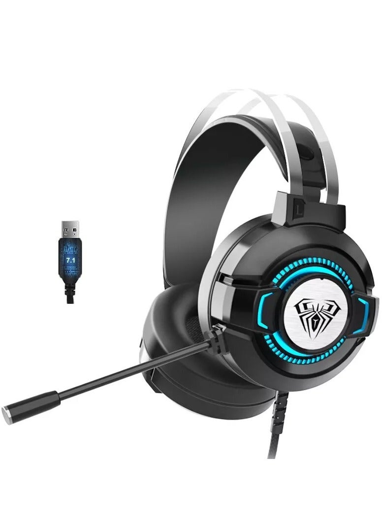 S602 Wired Gaming Headset, Over-ear Headphones -…