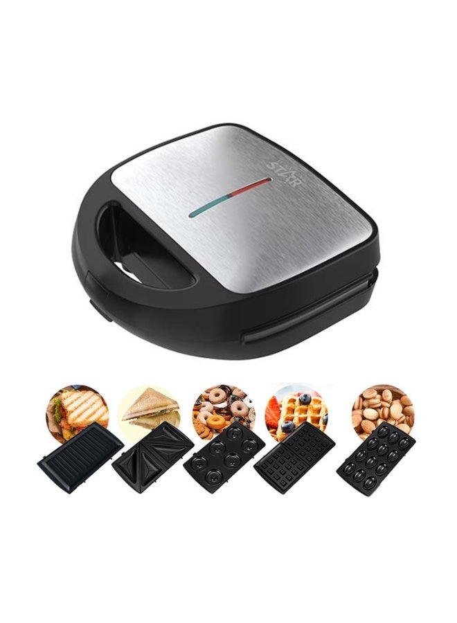 5-in-1 Electric Sandwich & Waffle Maker with Removable…