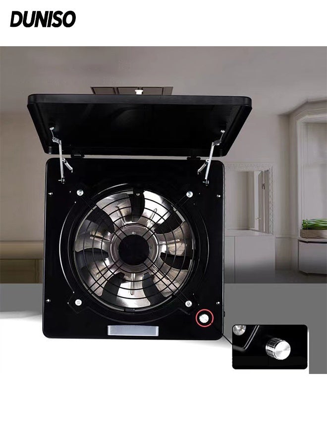 Compare Exhaust Fan for Wall,Stepless Speed Regulation,100W,HighPower Range Hood ,Clamshell Ventilation Fan for Kitchen, Bathroom,laundry, Garage Black at KSA Price