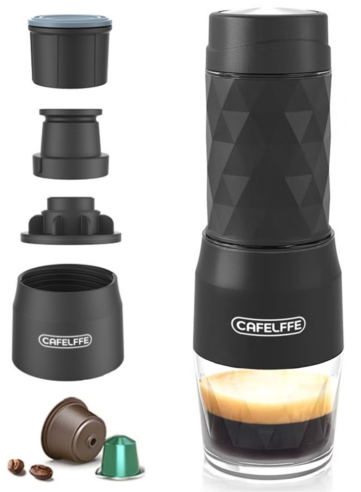 3-in-1 Portable Espresso Coffee Machine Manual Milk…