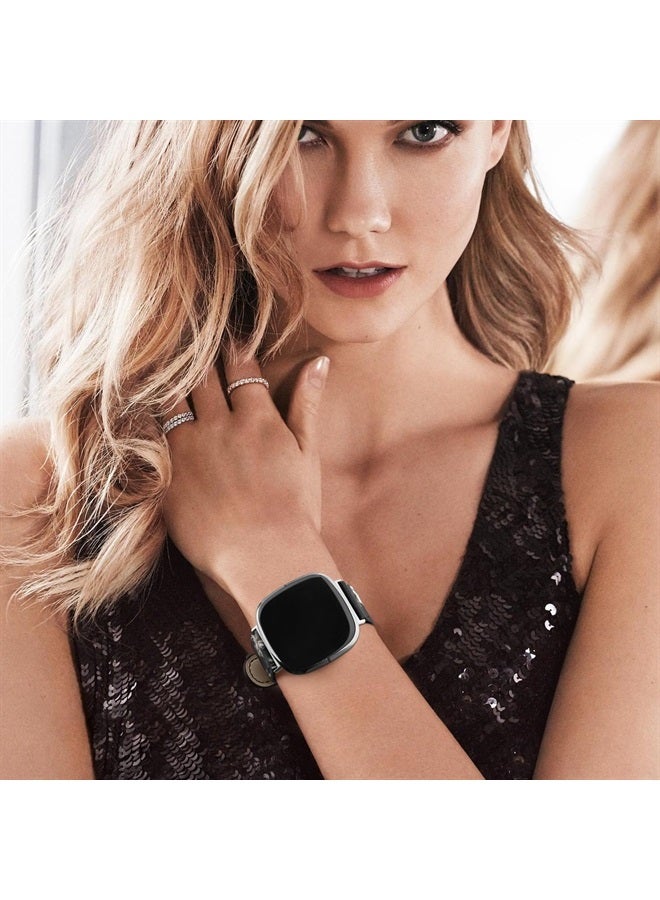 Leather Bands Compatible with Fitbit Versa 4 Bands/Fitbit…