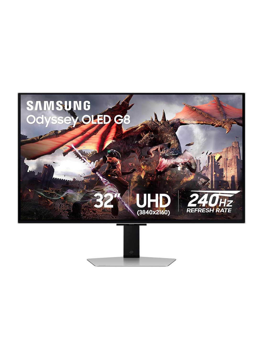Compare 32 inch Odyssey Flat Gaming Monitor G8 G80SD with Resolution 3840x2160 I UHD I 240Hz, OLED, Response Time Upto 1ms, HDMI 2.1 & AMD FreeSync Premium, LS32DG802SMXUE Silver at KSA Price