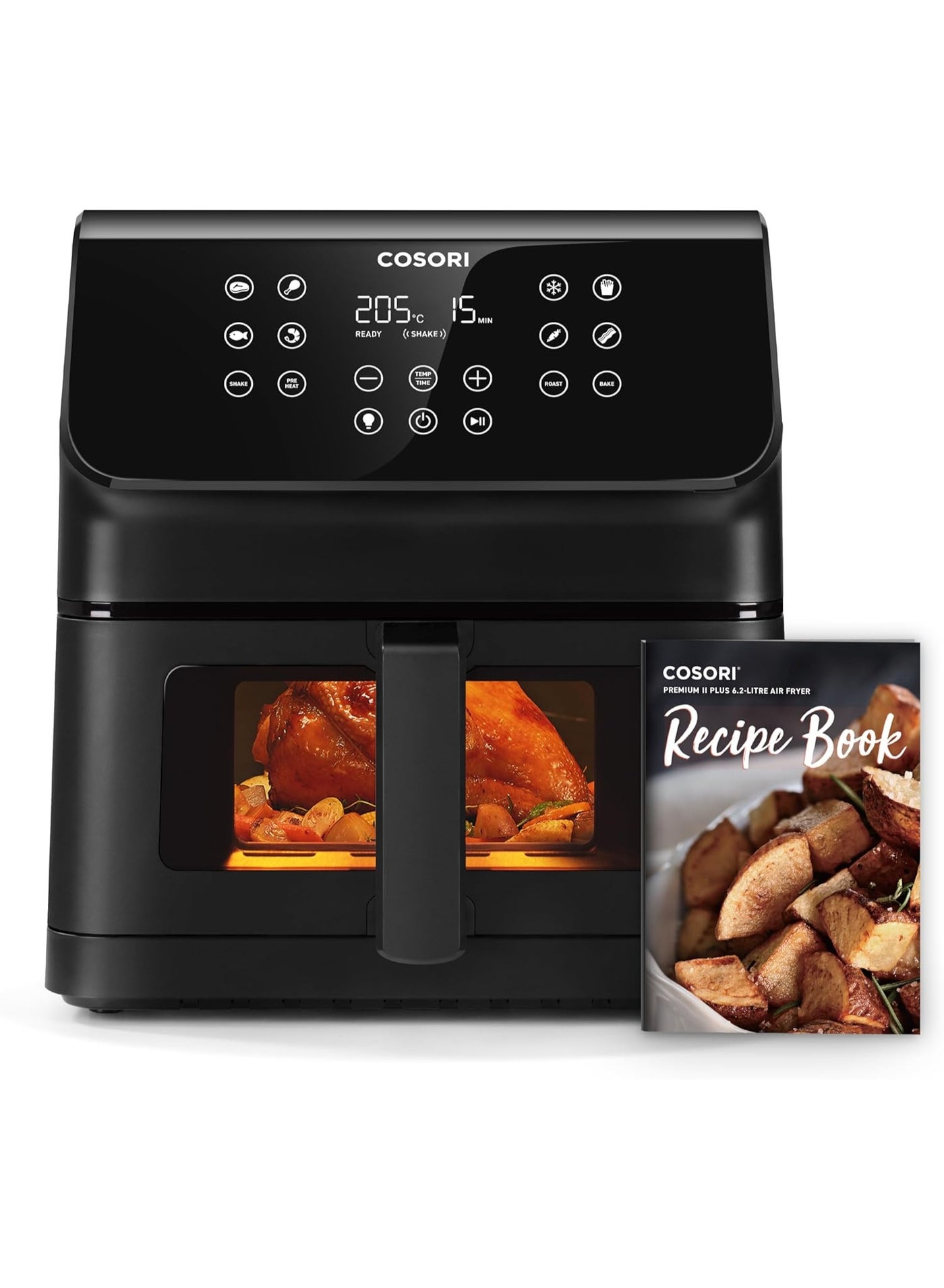 Compare COSORI Clear Window Air Fryer, 6.2L Large Compact Airfryer with 12 OneTouch Functions, Cookbooks and Online Recipes, Nonstick and DishwasherSafe,CAFP653KAE at KSA Price