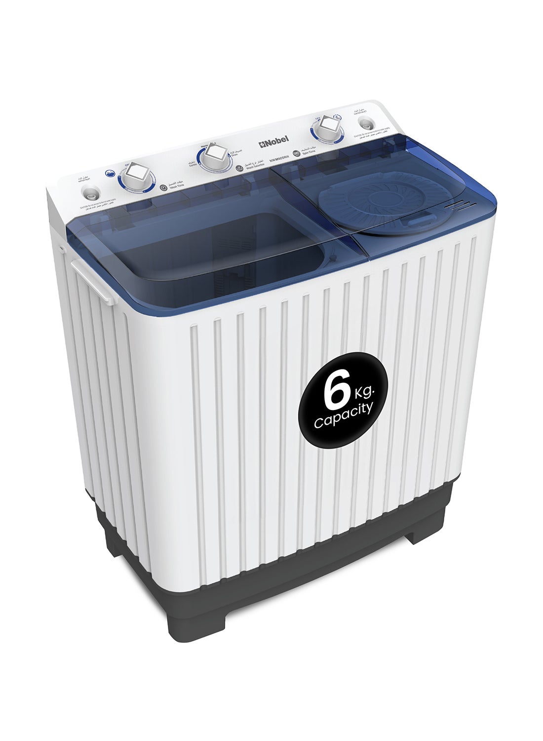 Nobel 6kg Wash / 4.5kg Spin Capacity Twin-Tub Semi-Automatic…