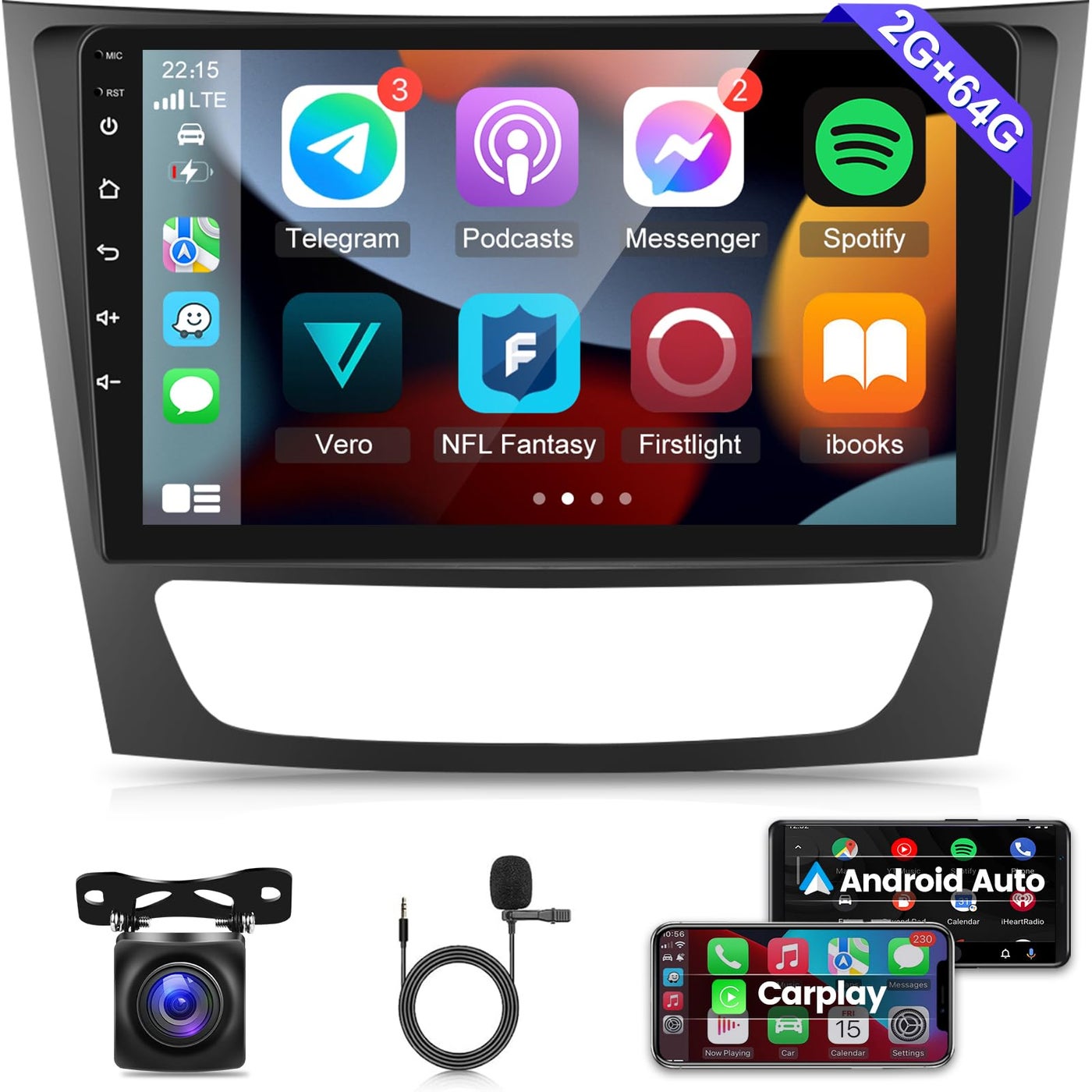 2G64G Car Radio for Mercedes Benz W211 E200…