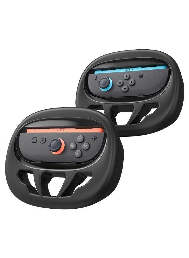 Compare JoyCon Steering Wheel compatible with Nintendo Switch 2 2025 NS101 Racing Game Wheels for Mario Kart 8 Deluxe 2 Pack – Black at KSA Price