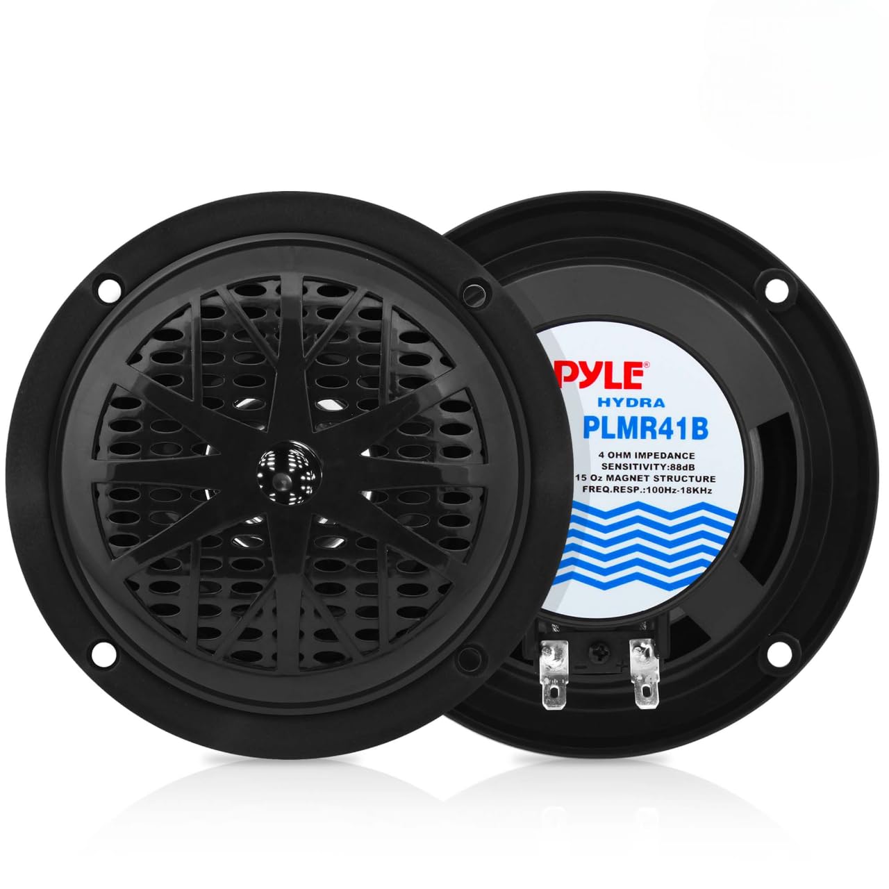 Compare Pyle 4 Inch Dual Marine Speakers Waterproof and Weather Resistant Outdoor Audio Stereo Sound System with Polypropylene Cone Cloth Surround and Low Profile Design 1 Pair PLMR41B Black at KSA Price
