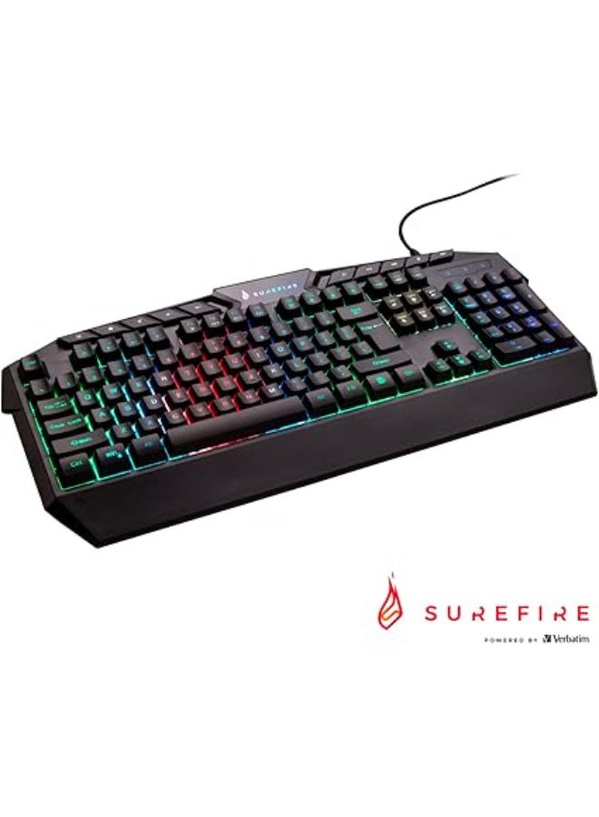 Compare SureFire KingPin RGB Gaming Multimedia Keyboard – UK English QWERTY at KSA Price