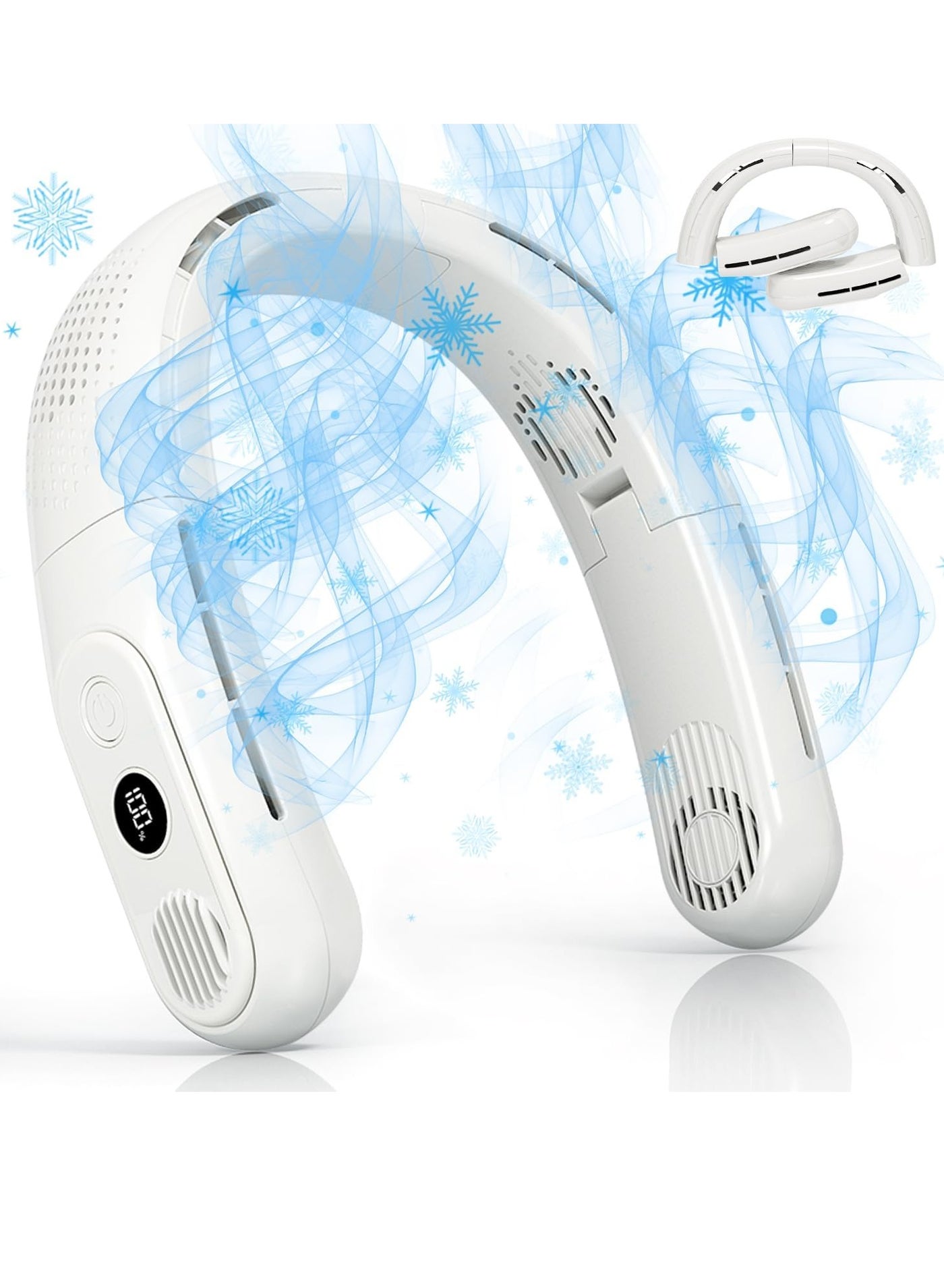 Rechargeable 4 Turbo 6000mAh Portable Neck Fan…