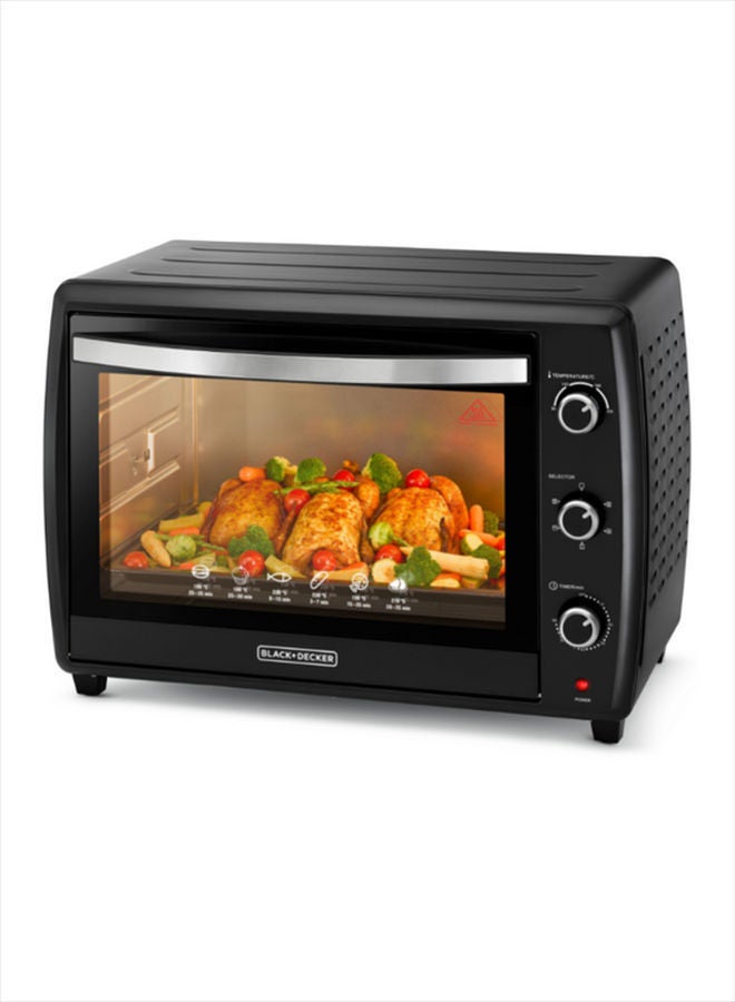 Compare Toaster Oven, Adjustable 90230°C Thermostat, Double Grill with Convection, Glass Door for Safety, Rotisserie Function, AntiRust Stainless Steel Interior, 70 L 2200 W TRO70RDGB5 Black at KSA Price