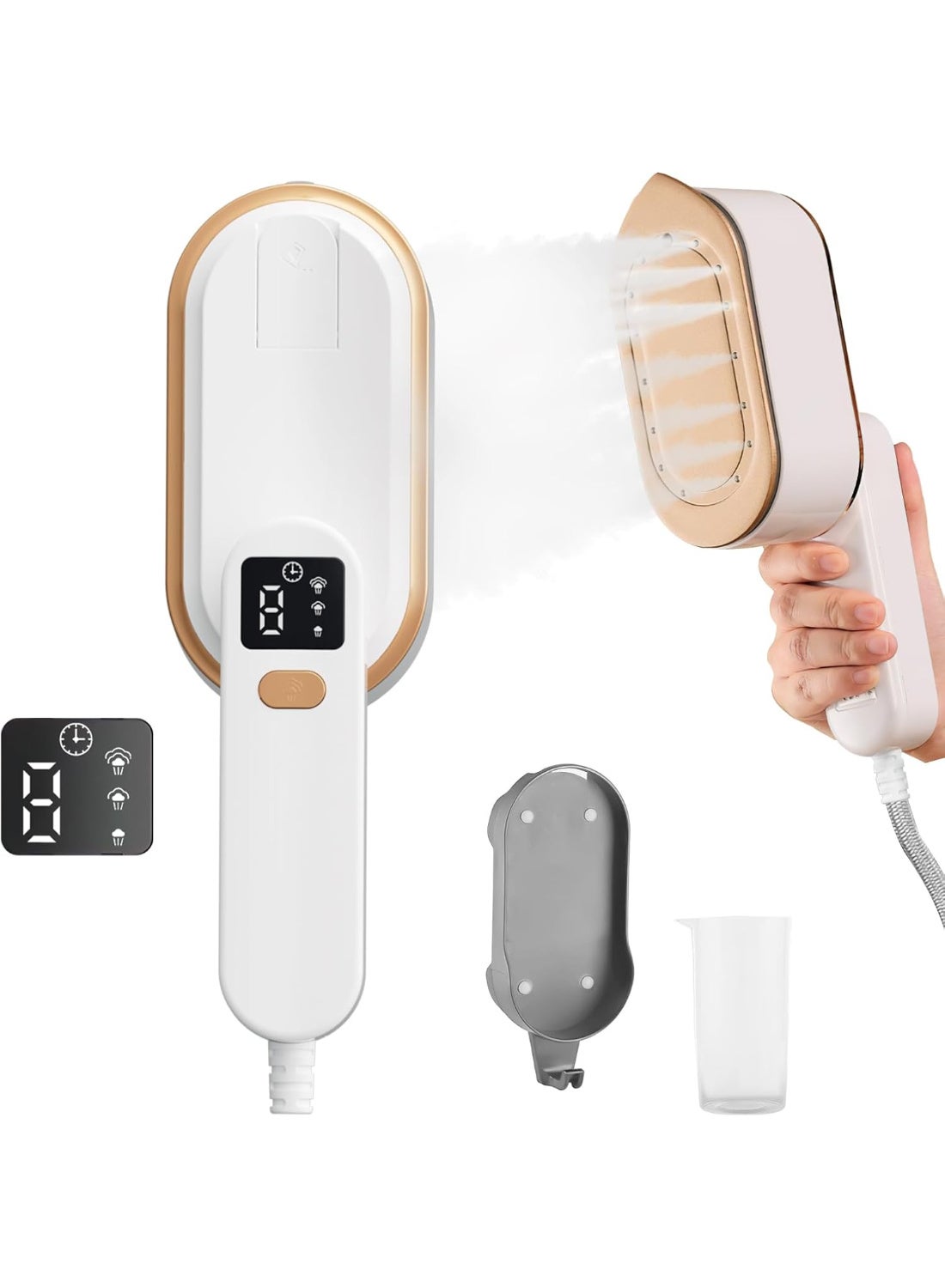 Portable 1200W Handheld Garment Steamer with LCD Display,…