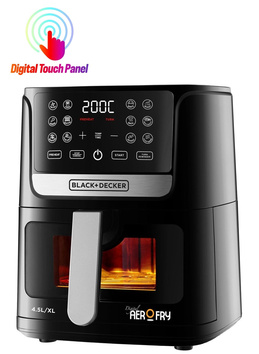 Compare 12 in 1 Digital Air Fryer with Window 4.5 L 1500 W AF4500B5 Black at KSA Price