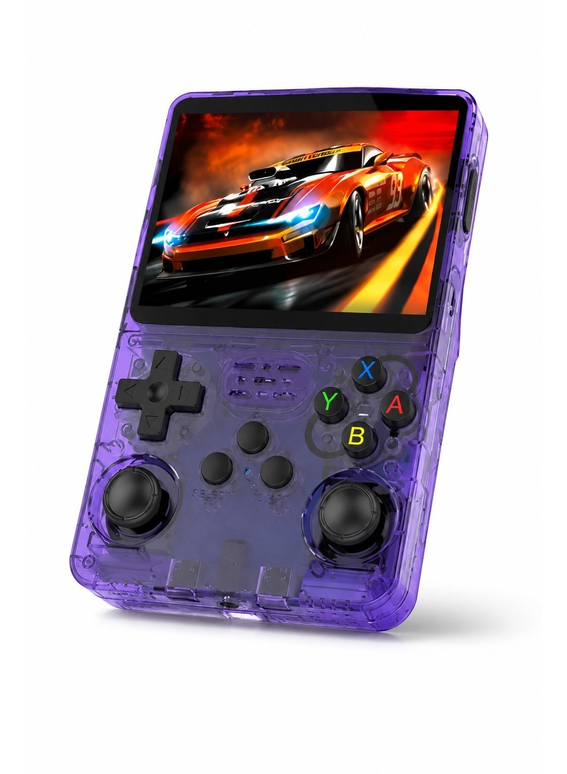 Compare R36s Retro Game Console64GB Handheld wit15000+ Preloaded Games, 3.5 IPS HD Screen, 3500mAh Long Battery, Dual Joysticks, Portable for Kids & Adults, Supports PS1GBASNES Games Purple at KSA Price