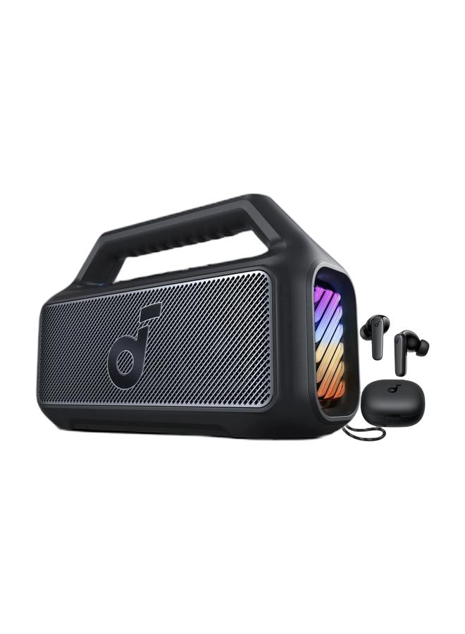 Compare Anker Boom 2 Bluetooth Speaker, Outdoor Speaker With 80W, Subwoofer, BassUp 2.0, 24H Playtime, IPX7 Waterproof, Floatable, RGB Lights, Custom EQ, USBC, Portable For Camping, Beach, Garden Black & P20i Bluetooth Earphones, 10mm Drivers with Big Bass True Wireless Earbuds, 30H Playtime, IPX5, 2 Mics for AI Clear Calls, 22 Preset EQs, Customization via App BlackBundle at KSA Price