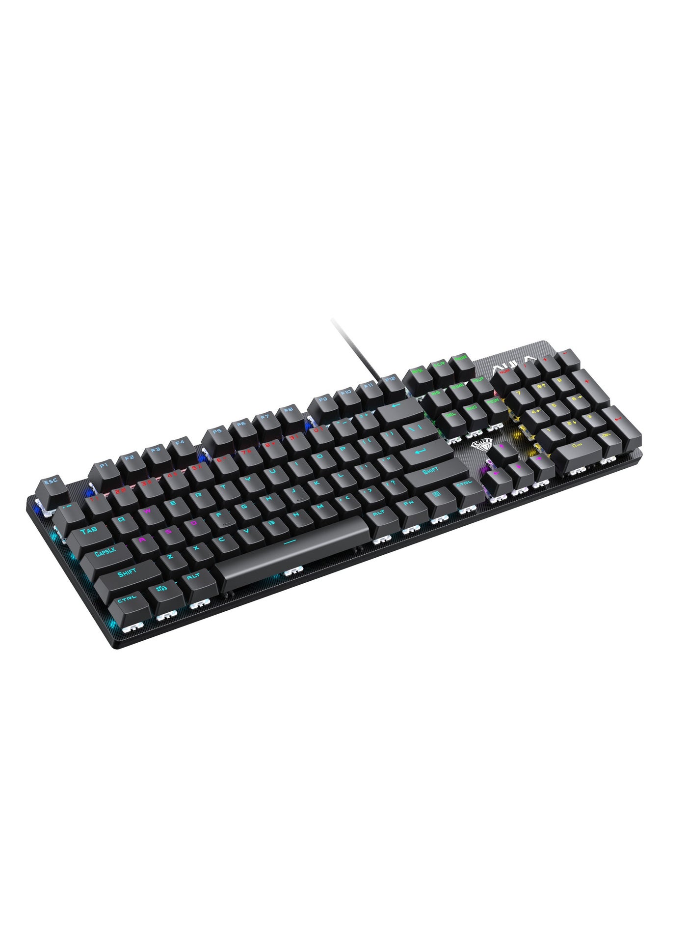 Compare Mechanical Gaming Keyboard With RGB LED Rainbow Backlit Quick Response USB Wired Esport Waterproof 104 Keys Keyboard For Windows at KSA Price