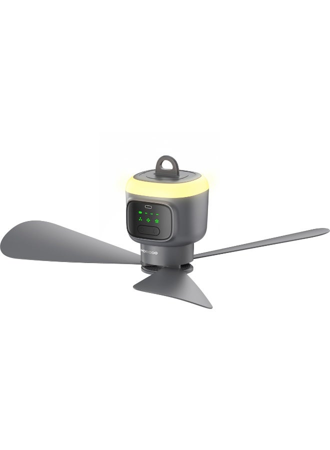 Compare Portable Ceiling Fan, 12000mAh Rechargeable Camping Fan with LED Light, 4 Speed Adjustment with Timer Setting, Quiet Hanging Fan with Remote Control for Camping, Bedroom, Patio  Grey at KSA Price