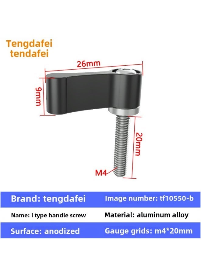 Compare M4M5M6 Aluminum Alloy Lshaped Handle Stabilizer Rabbit Cage Screw Sports Camera Adjustable Angle Hand ScrewColor:Tf10550b large Handle M4*20 at KSA Price