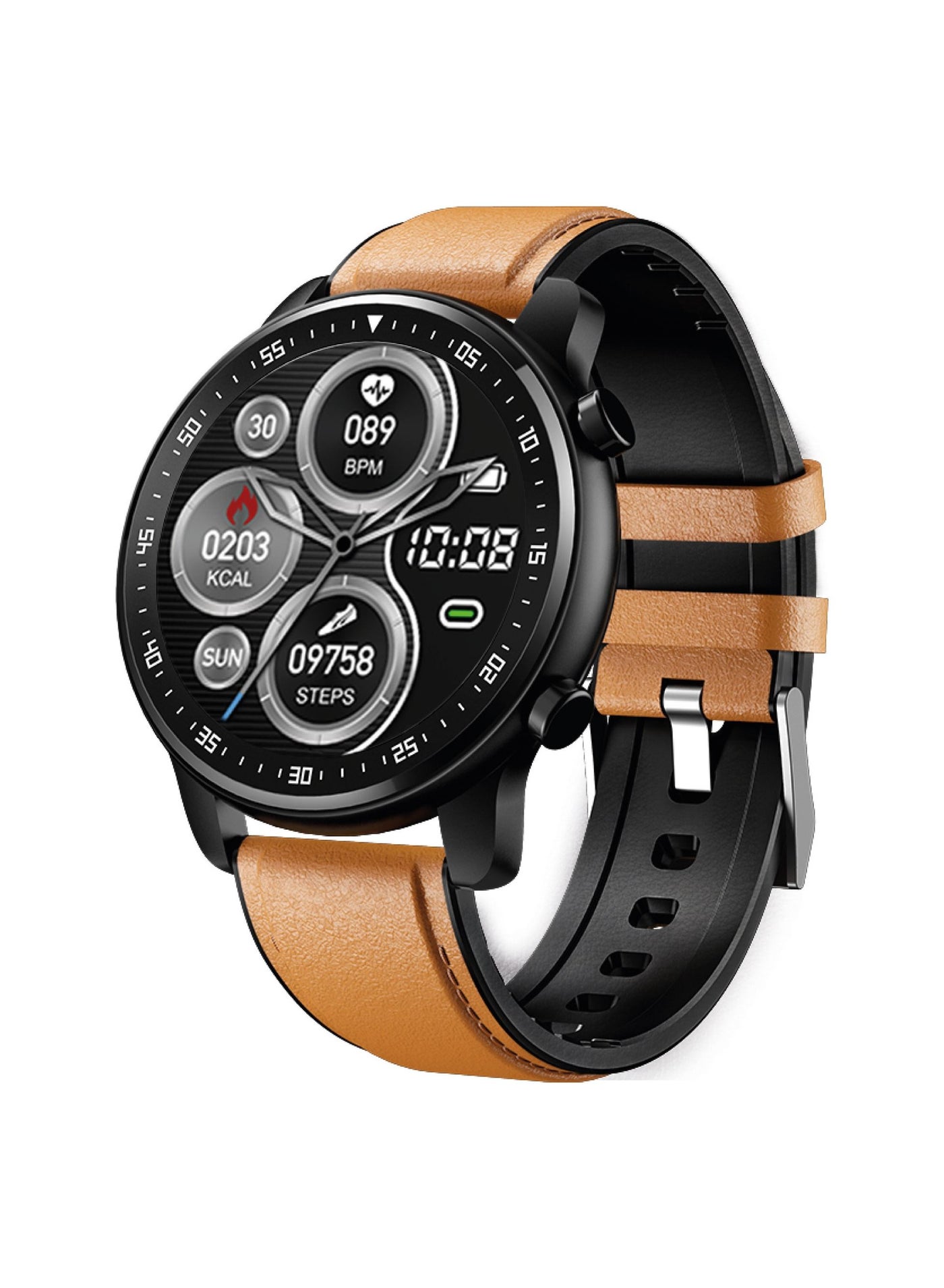 Compare Fitness Smartwatch with Bluetooth Calling with Extra Leather Strap Worth AED 29 at KSA Price