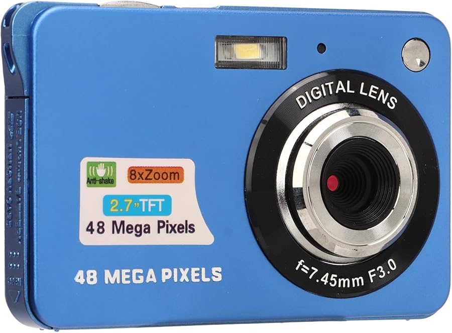 Blue Digital Camera 4K 48MP 8X Zoom Vlogging…