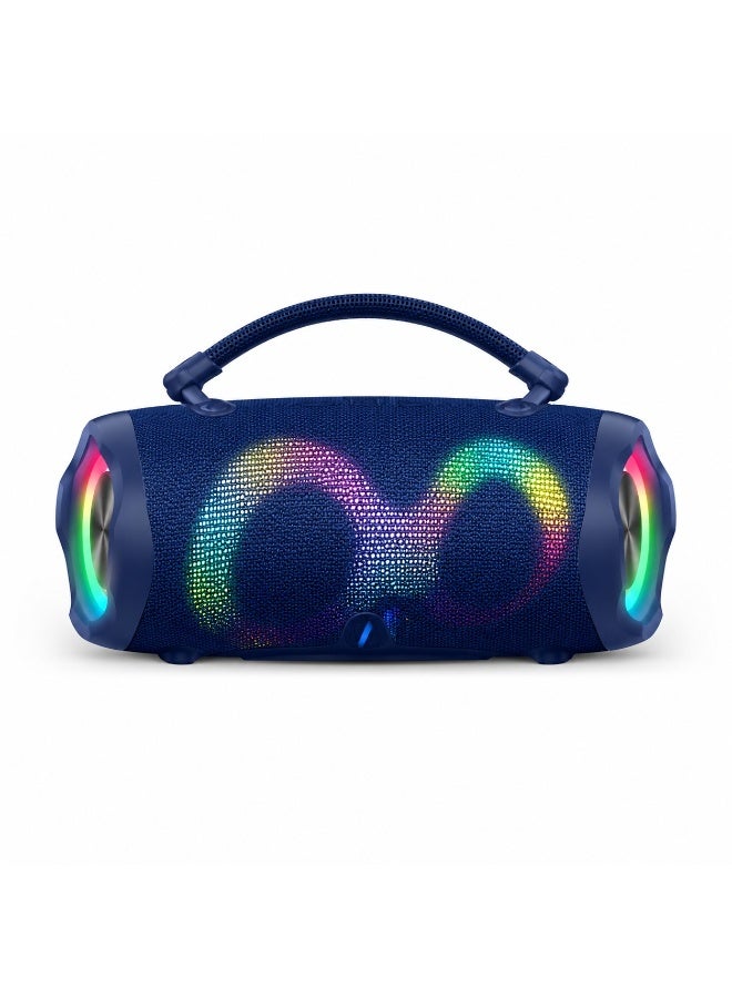Compare M50Plus Portable Wireless Bluetooth Speaker Blue with RGB Party Lights, 15000mAh Battery, TWS Stereo Pairing, Deep Bass, USB Charging & HandsFree Calling for Outdoor, Party, Camping & Home Entertainment at KSA Price