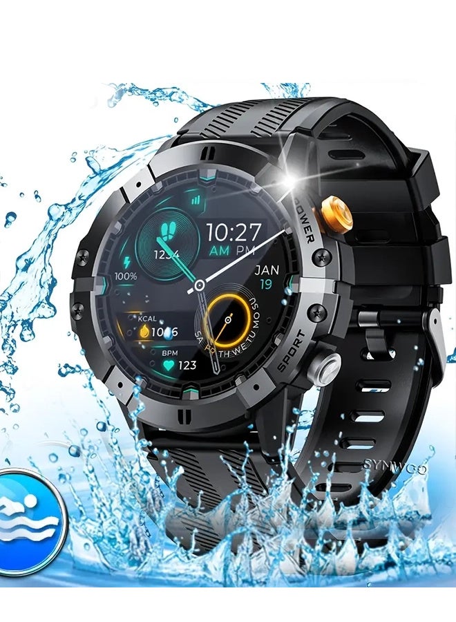 Compare Smart Watch , Touchscreen Outdoor Sports Watch with 3.86cm Display, 410mAh Battery, Pedometer, 100+ Exercise Modes, Camera Control, Weather Forecast, Swimming Mode, Black Strap, Outdoor Fitness Gear | Modern Watch Design | Watch at KSA Price