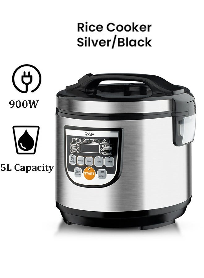 Compare 5L Digital Rice Cooker,Food Steamer,Slow Cooker,Stainless ExteriorNonstick Pot 900W R.178 SilverBlack at KSA Price