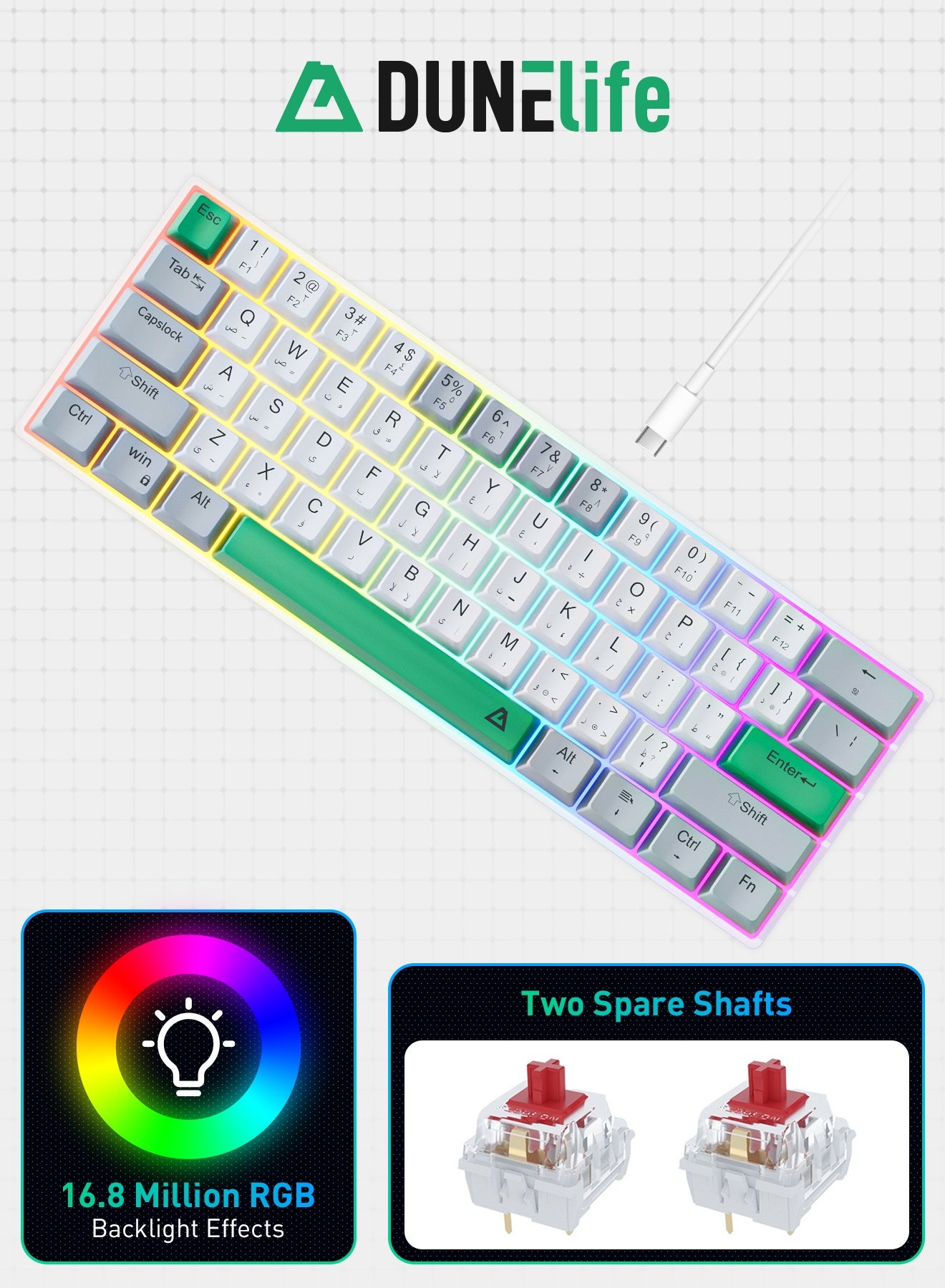 61-Key Mechanical Gaming Keyboard – Supports Hot-Swapping,…