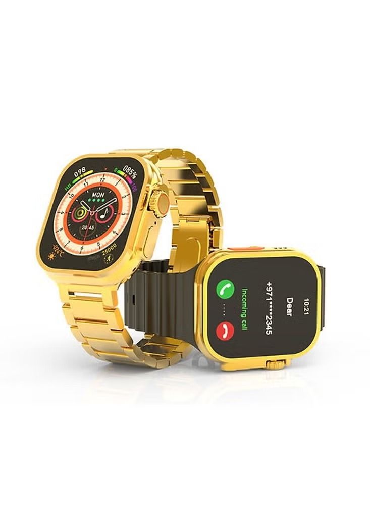 Compare WS09 Smart Watch Ultra Golden Edition with Three Set Strap and Wireless Charger For Mens and Womens at KSA Price