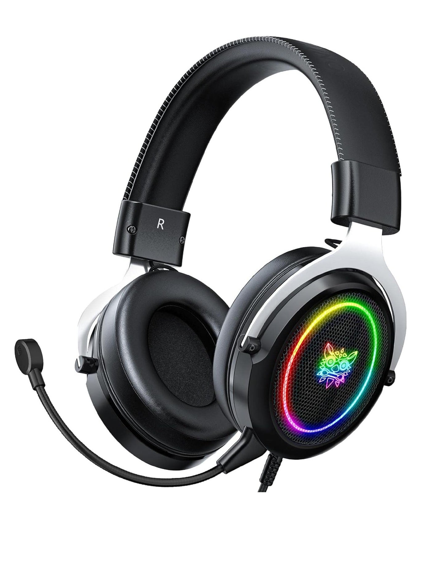 Wired Gaming Headsets RGB LED Headphones w/Mic…