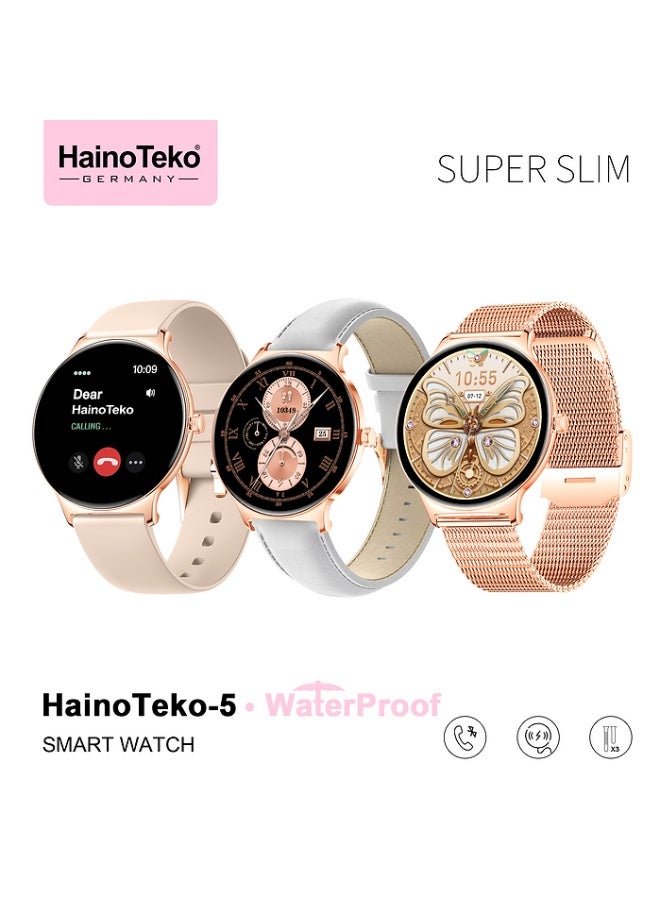 HainoTeko-5 Super Slim Smart Watch Round Shape AMOLED…