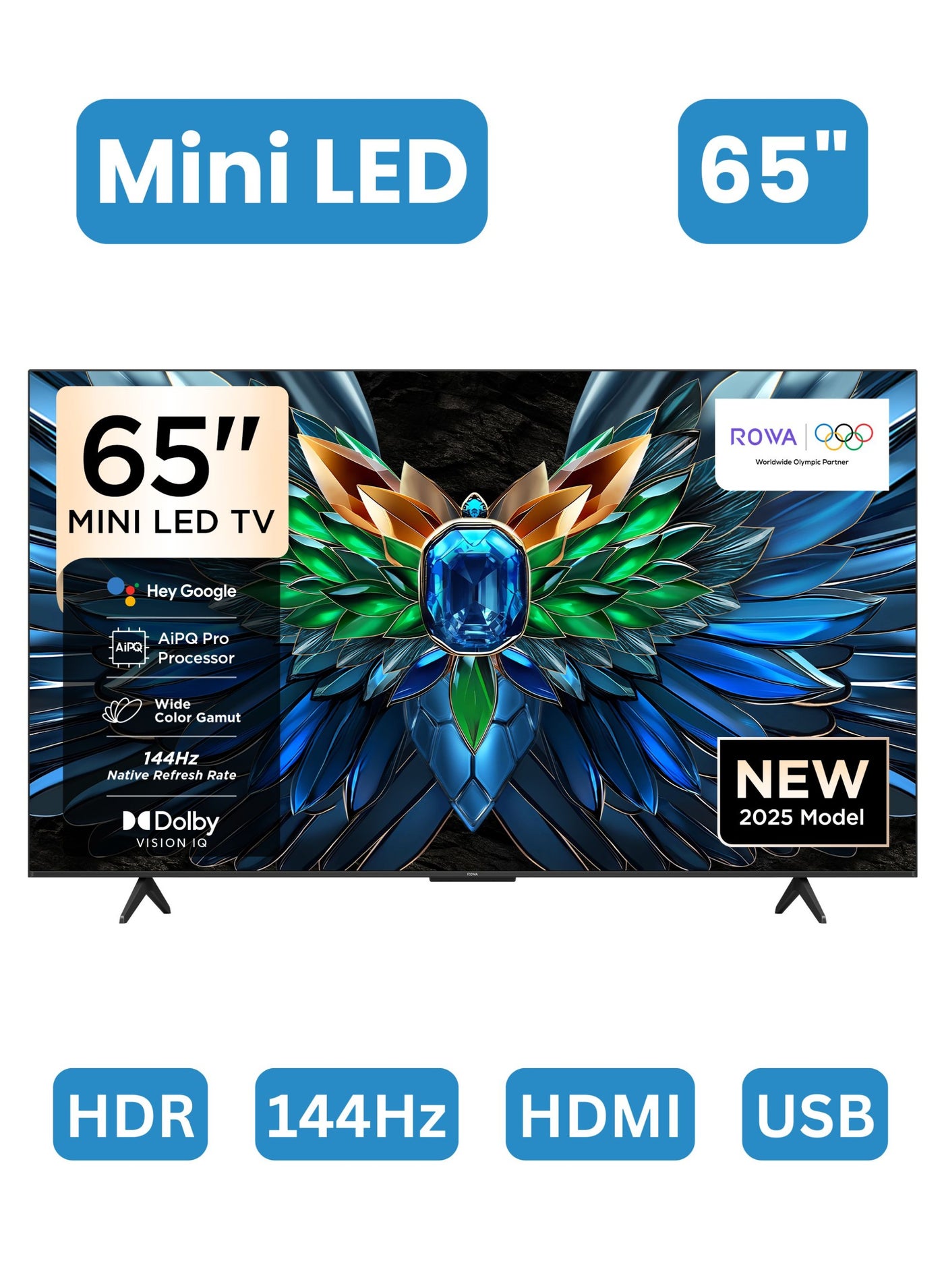 ROWA 65-Inch R85 4K Mini LED Smart TV…