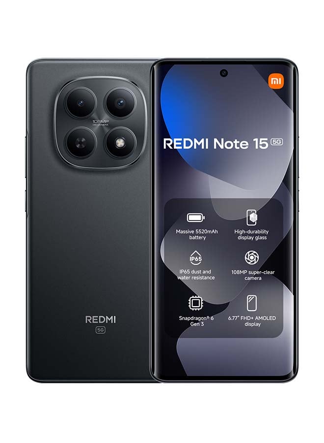 Redmi Note 15 Dual SIM 5G Black 8G RAM…