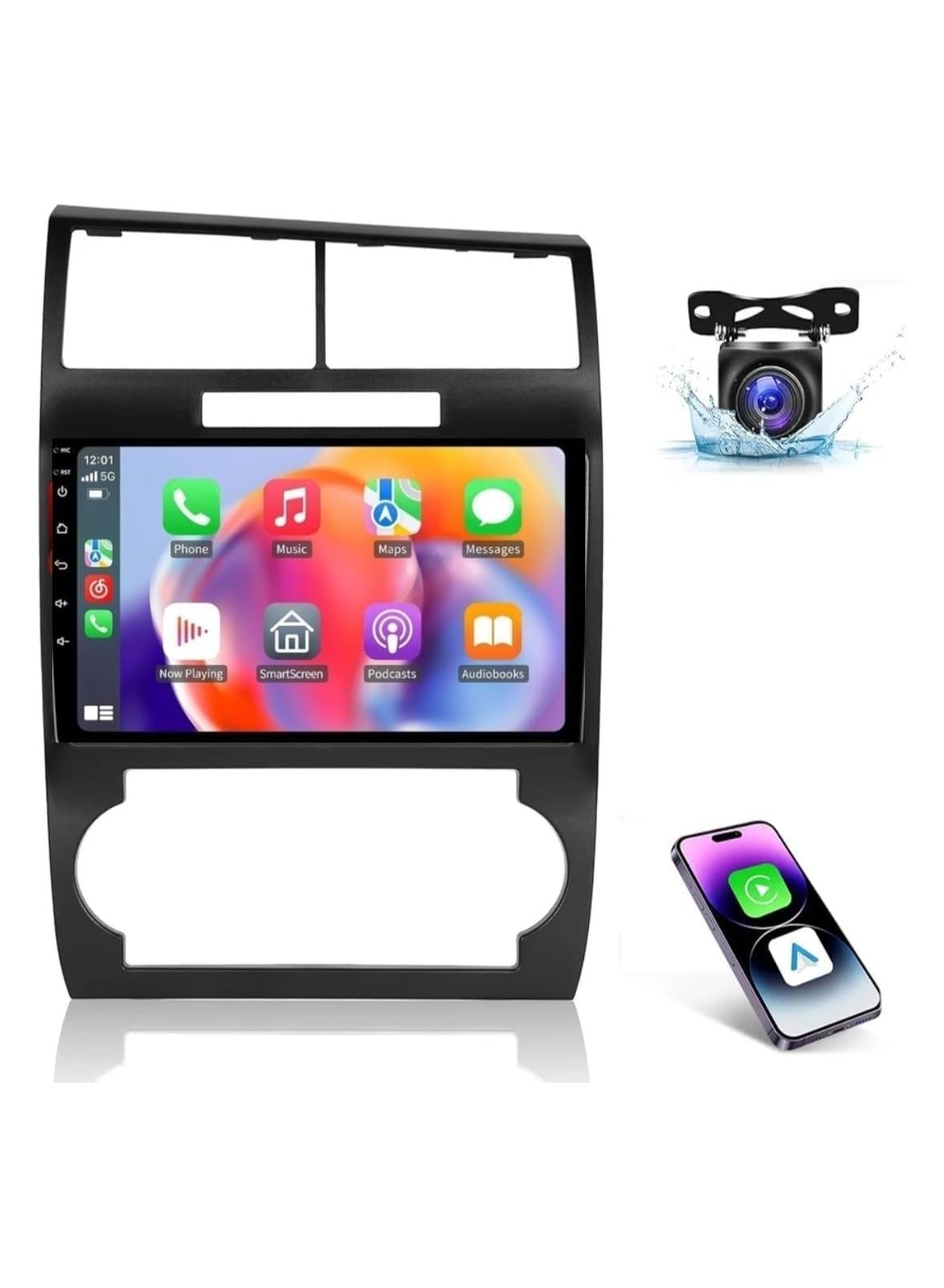 Compare Android Car Stereo for Dodge Charger 2005 2006 2007 1GB RAM 32GB ROM Support Carplay, Mirror Link WiFi BT, Radio GPS Navigation, 9 Inch IPS Touch Screen with AHD Camera Included at KSA Price