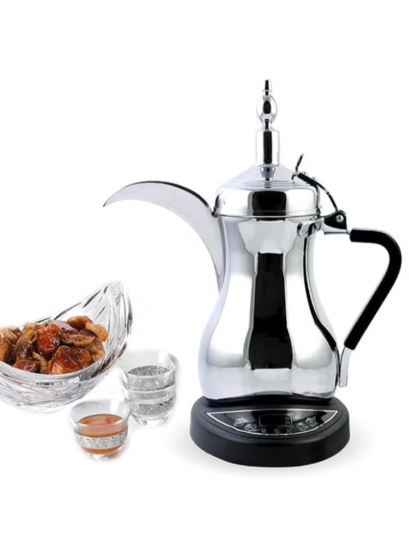 Compare Electric Arabic Coffee Maker 600ml Silver – Fast Heating Dallah Style Coffee Pot, Durable Stainless Steel Body, Easy to Clean, Compact Design for Home & Office Use, Model PR622 at KSA Price