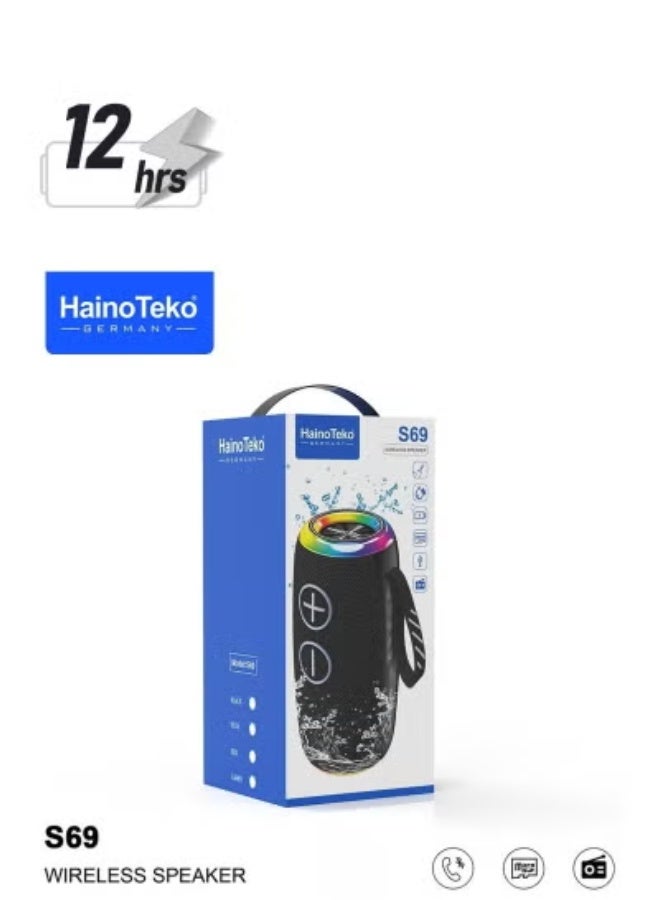 Compare Portable Bluetooth Speaker with RGB LED Lights and WaterResistant Design – High Bass Stereo Sound with Long Battery Life, BuiltIn FM Radio, SD Card Slot, USB & AUX Support – Compact Wireless Speaker for Indoor & Outdoor Music, Parties, Travel, and  at KSA Price