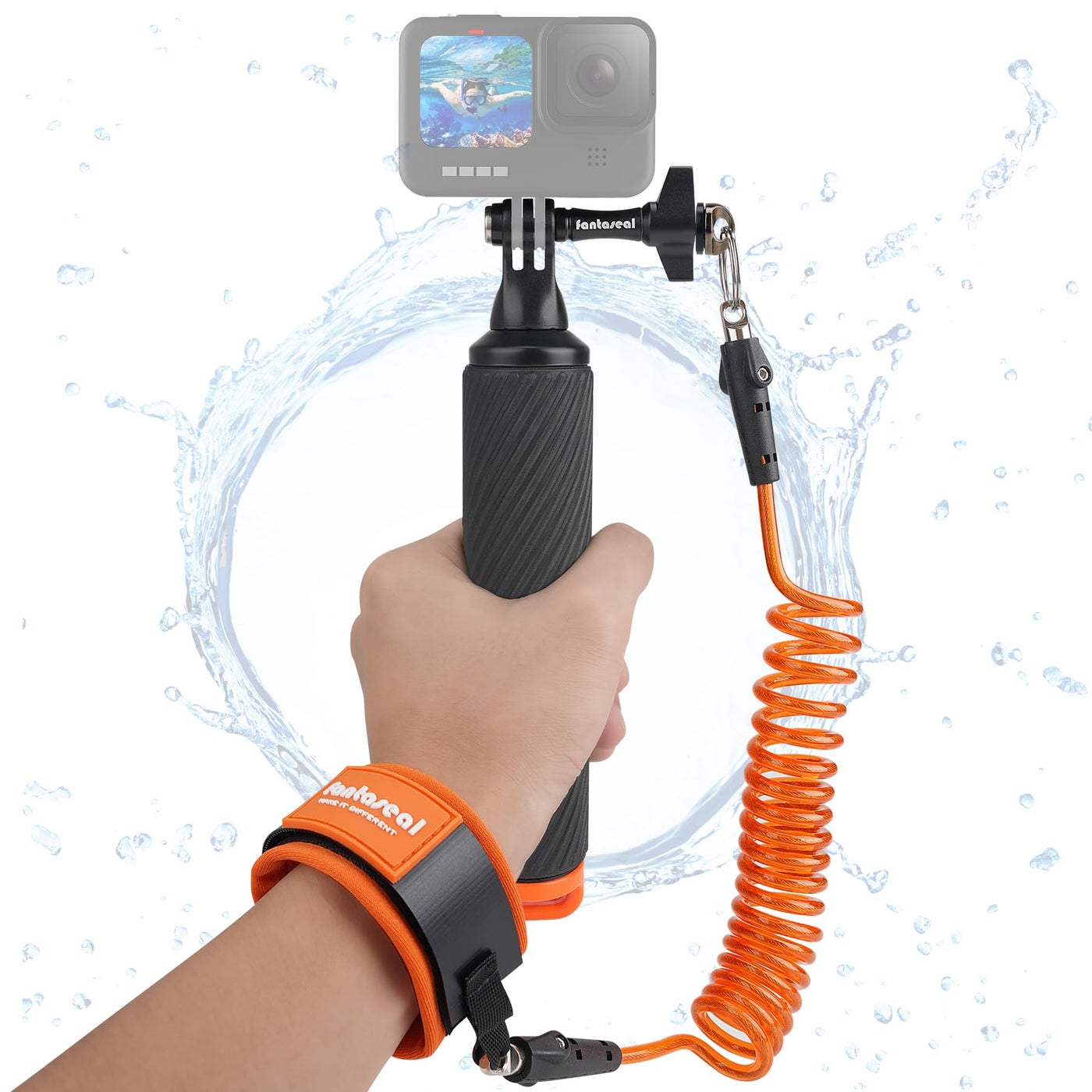 Compare Action Camera NonSlip Handler Floating Hand Grip Holder Mount + Steelcored Safety Wrist Strap for GoPro Sony Insta360 Olympus Akaso Underwater Camcorder Diving Surfing Snorkeling Rafting Kayak Scuba at KSA Price