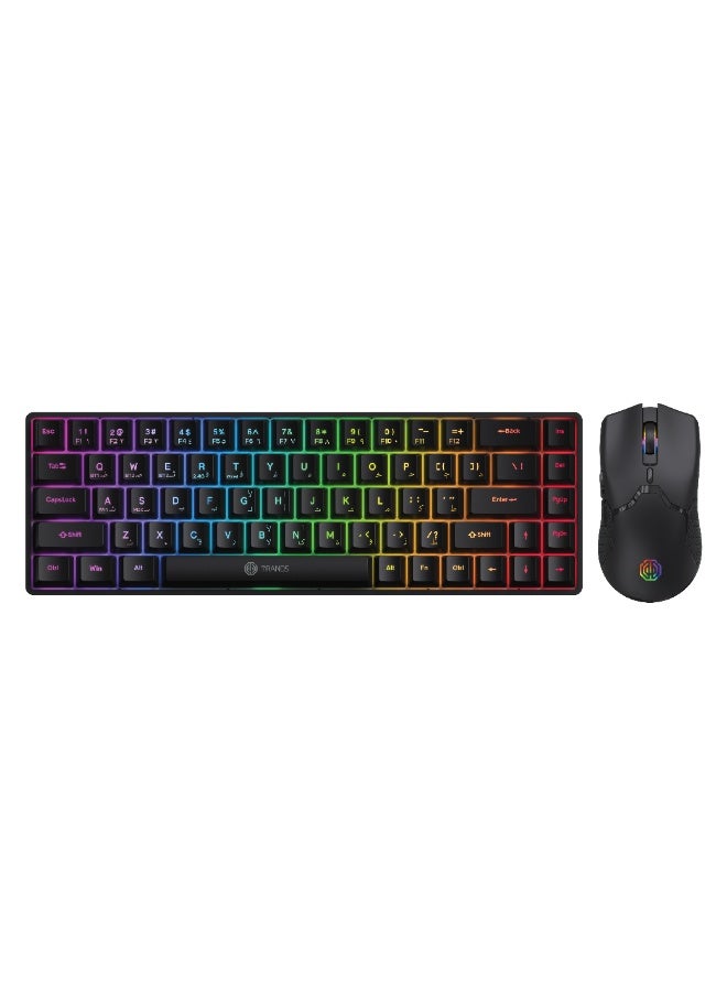 Compare Trands TRKB2392 Rechargeable Mechanical Keyboard and Mouse Combo  68 Keys, RGB Backlit, Bluetooth 5.3, MultiDevice Support  Black at KSA Price
