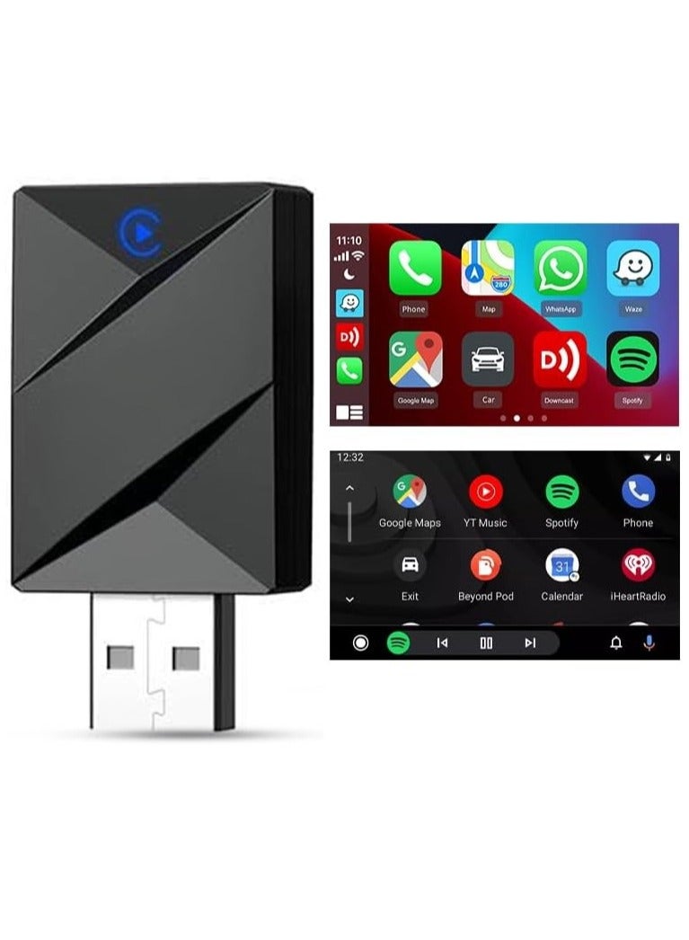 Compare Wireless CarPlay Adapter 2025 Upgrade Plug and Play USB Dongle, Convert Wired CarPlay Android Auto to Wireless, No Latency, Fast Connection, USB Dongle, 5 GHz WiFi, HighEnd Chipset For iPhone and Android Phones at KSA Price