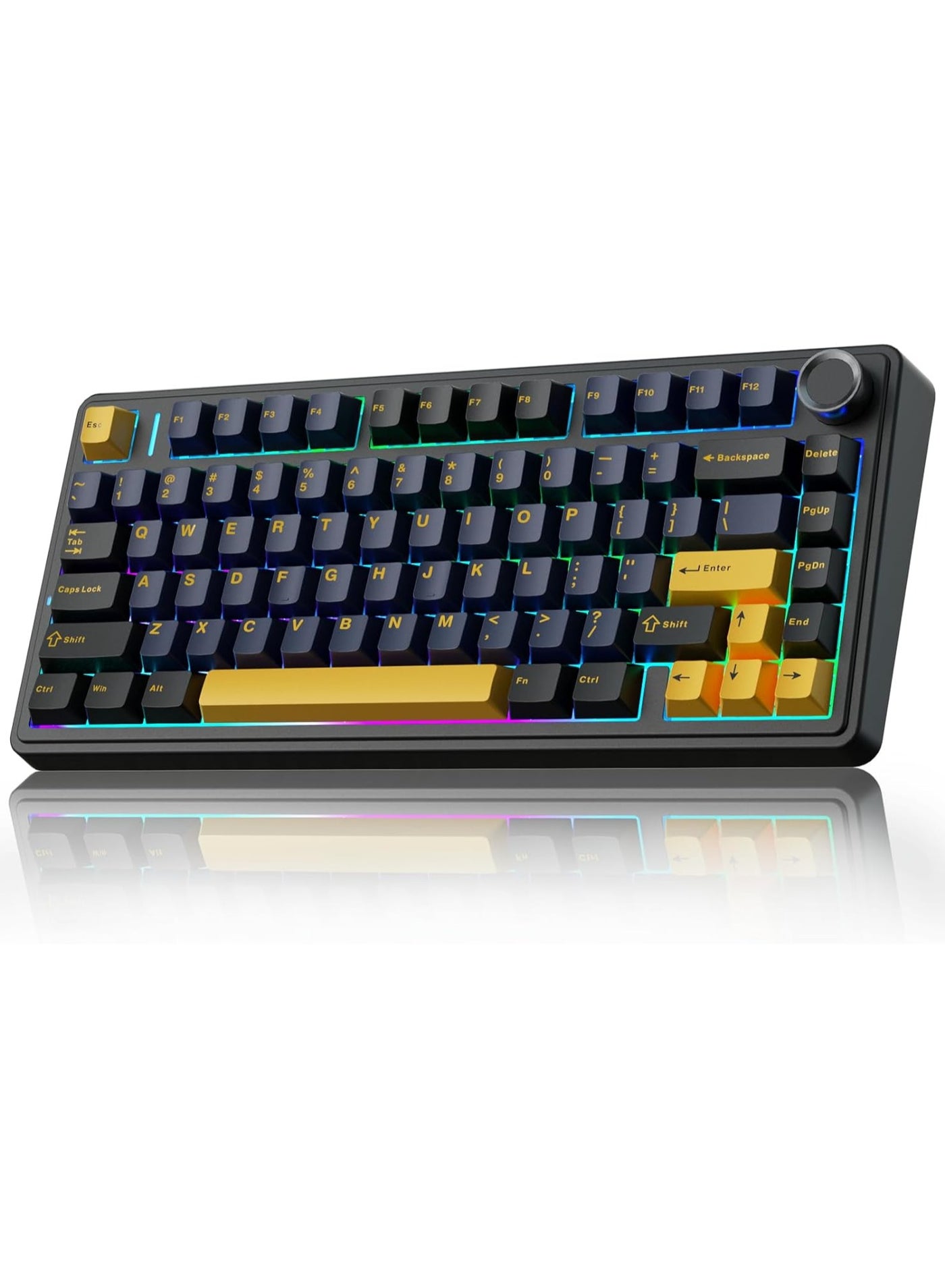 Compare F75 75% Wireless Mechanical Keyboard,Gasket Hot Swappable Custom Keyboard,Prelubed Reaper Switches RGB Backlit Gaming Keyboard,2.4GHzTypeCBT5.0 Mechanical Keyboard at KSA Price
