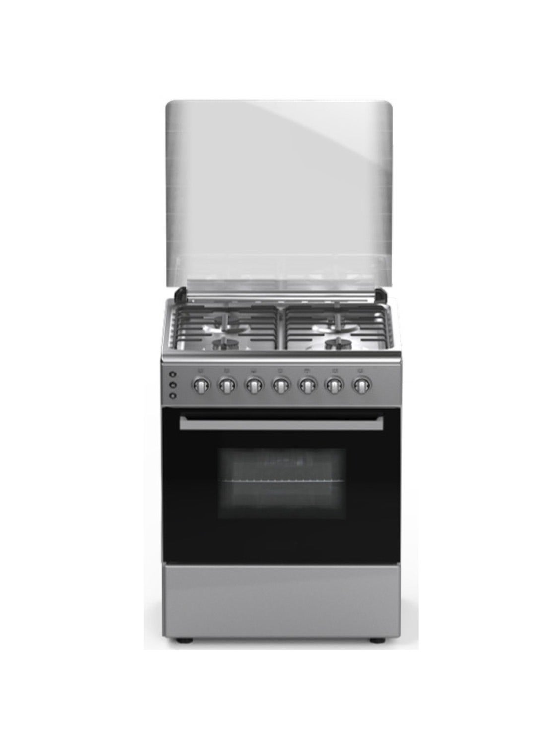 Compare 60x60 Full Safety Gas Cooker With 4 SABAF Gas Burners And Rotisserie, Grill, Oven  SGC6170MSFS Silver at KSA Price